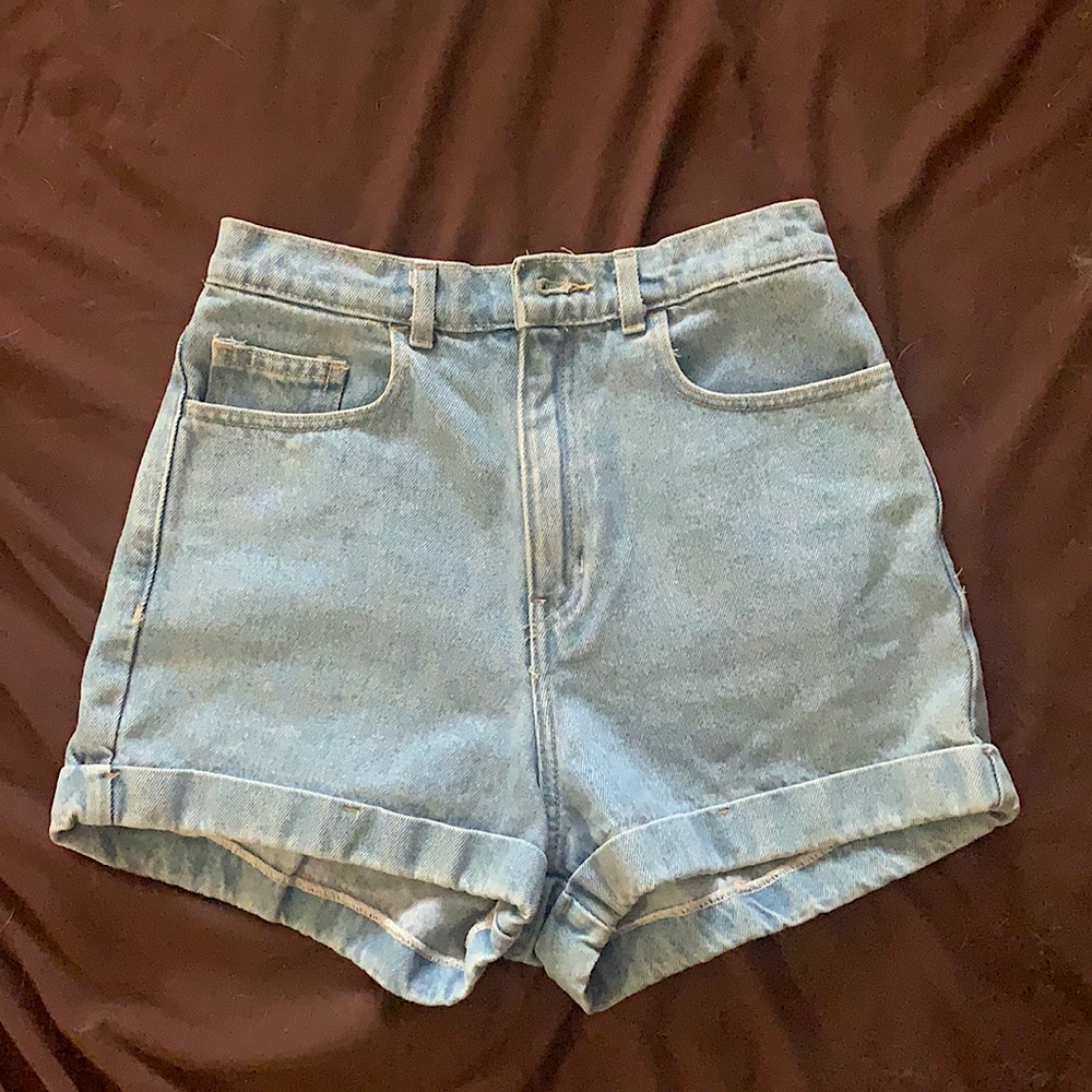 American Apparel Denim High Rise Shorts